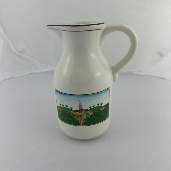 Villeroy & Boch Design Naif Handled Oil Cruet Pitcher Syrup Bottle NO Stopper - Picture 3 of 12